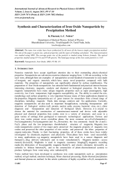 Synthesis and Characterization of Iron Oxide