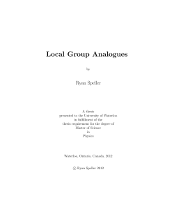 Local Group Analogues - UWSpace