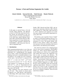 Farasa: A Fast and Furious Segmenter for Arabic