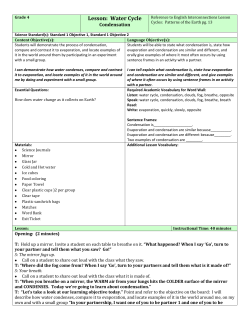Lesson: Water Cycle - Utah Spanish Dual Immersion