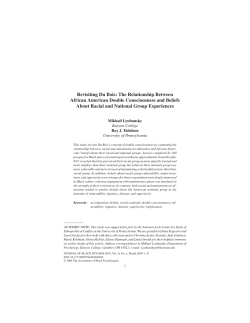 Revisiting Du Bois: The Relationship Between African American