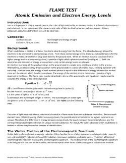 FLAME TEST Atomic Emission and Electron Energy