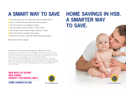 A SMART WAY TO SAVE HOME SAVINGS IN HSB. A SMARTER
