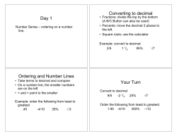 Day 1 Converting to decimal Ordering and Number Lines Your Turn