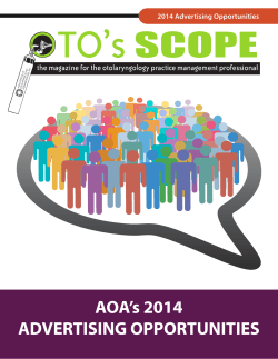 AOA`s 2014 ADVERTISING OPPORTUNITIES