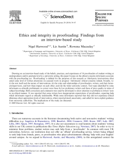 Ethics and integrity in proofreading: Findings from an interview