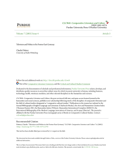 Television and Politics in the Former East Germany - Purdue e-Pubs