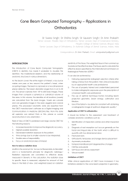 Cone Beam Computed Tomography &ndash; Applications in Orthodontics