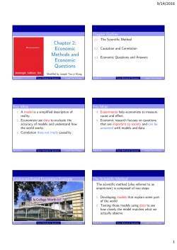 Chapter 2: Economic Methods and Economic Questions