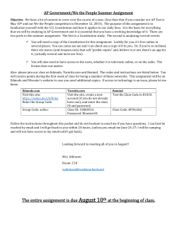 2015-2016 AP Gov Summer Assignment Atkinson