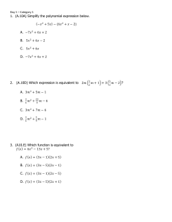 1. (A.10A) Simplify the polynomial expression below. (&minus;    2 + 5