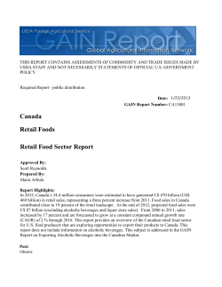 Canada Retail Foods Retail Food Sector Report