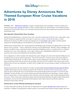 Adventures by Disney Announces New Themed European River