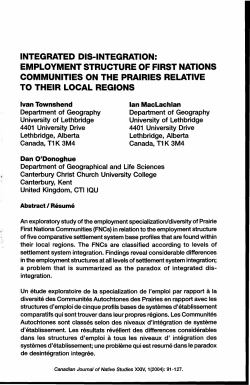 Integrated Dis-Integration: Employment Structure of First Nations