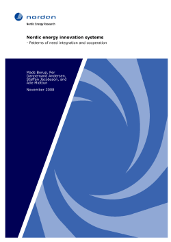 Nordic energy innovation systems