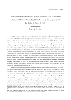 Overlooked and Underanalyzed Source Materialon Jewish Life in