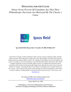 Ninety-Seven Percent Of Canadians Say That Their Philanthropic