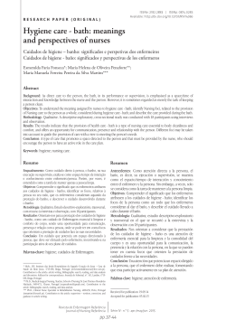 Hygiene care - bath: meanings and perspectives of nurses