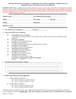 Non FMLA Leave Request - Roger Williams University