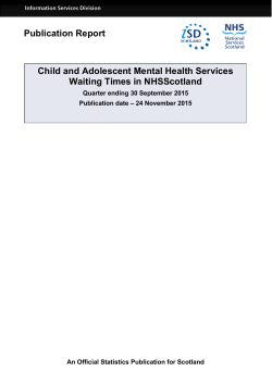 CAMHs Waiting Times in NHSScotland