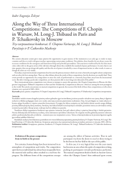 Along the Way of Three International Competitions