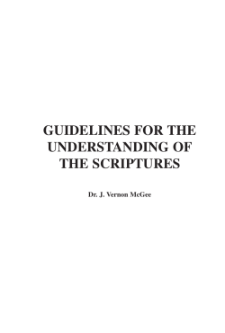 Guidelines for the Understanding of the Scriptures