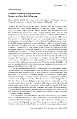 Cherokee Gender Decolonization: Reweaving Two