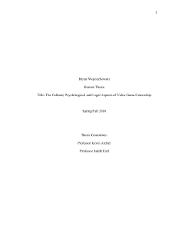 The Cultural, Psychological, and Legal Aspects of Video Game