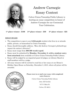 Andrew Carnegie Essay Contest - Culver