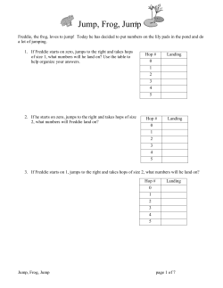 Jump, Frog, Jump - Warren County Schools