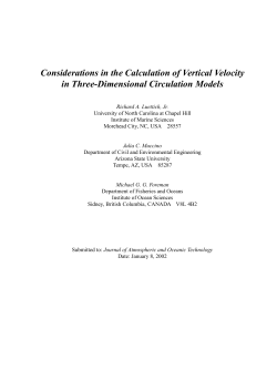 Considerations in the Calculation of Vertical Velocity in Three