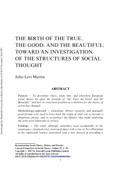 the birth of the true, the good, and the beautiful: toward an