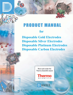 Product Manual for Disposable Electrodes
