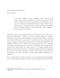 The Dissenting Art of Willy Fick In the decline of middle