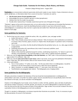Chicago Style Guide: Footnotes for Art History, Music History, and