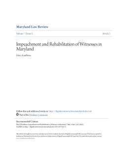 Impeachment and Rehabilitation of Witnesses in Maryland