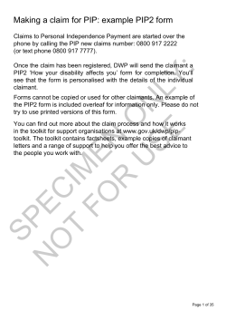 The Personal Independence Payment (PIP) toolkit