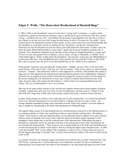 Edgar F. Wolfe, &ldquo;The Benevolent Brotherhood of Baseball Bugs&rdquo;
