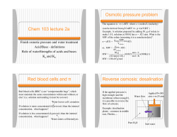 Chem 103 lecture 2a Osmotic pressure problem Red blood cells