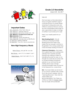 Grade 2-3 Newsletter March20-24