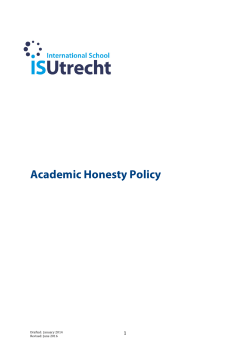 Academic Honesty Policy - International School Utrecht