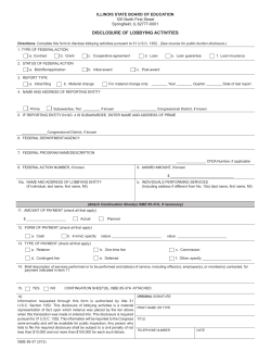 85-37 Disclosure of Lobbying Activities
