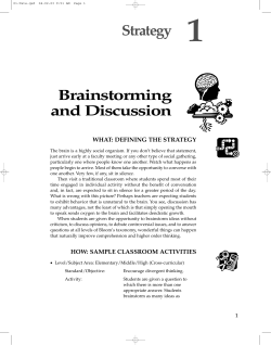 Brainstorming and Discussion Strategy