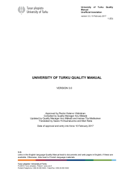 university of turku quality manual