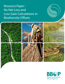 No Net Loss and Loss-Gain Calculations in Biodiversity Offsets