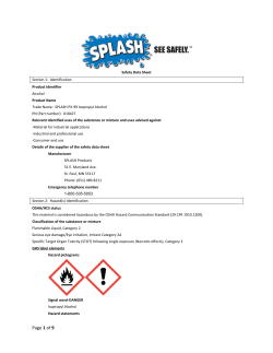 SPLASH PX-99 Isopropyl Alcohol SDS