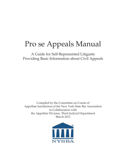 Pro se Appeals Manual - Rural Law Center of New York, Inc.