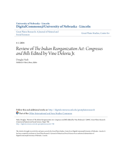 Review of The Indian Reorganization Act: Congresses and Bills