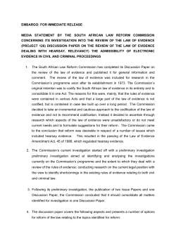 Media statement by the South African Law Reform Commission