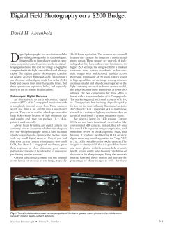 Digital Field Photography on a $200 Budget David H. Ahrenholz